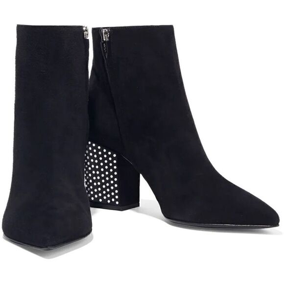Sergio Rossi 75 Crystal Embellished Black Suede Ankle Boot. Size 38/8. - Picture 2 of 10